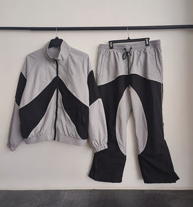 Conjunto de Chaqueta Cortavientos y Pantalones Cortos de Invierno para Hombre, Estilo Urbano, con Cremallera Reflectante, Algodón Grueso, con Capucha, Dos Piezas - Product Image 3