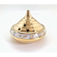 Nouveau brûleur d'encens décoratif pour la maison de conception antique brûleur en laiton chrétien en métal avec porte-encens en nacre
