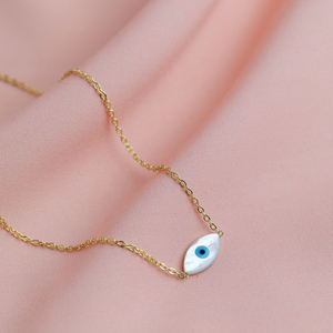 Turkish Eye Handcrafted Charm Necklace 925 Sterling Silver Trendy Women's <b>Jewelry</b> - Product Image 2