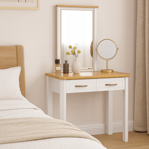 Table de toilette scandinave à 2 tiroirs en bois massif, mobilier de luxe pour chambre à coucher et salon, usage domestique - Product Image 1