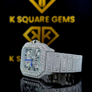 Montre intelligente à cadran carré à forte demande avec diamant de clarté VVS glacé, fonction de mode la plus vendue, accessoire professionnel - Product Image 2