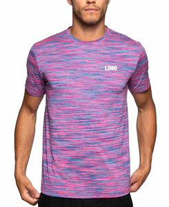 Personnalisé Hommes Sport Slim Fitness Élastique T-Shirts Arc-En-Ciel Respirant Spandex Jersey Respirant Spandex Reflect Logo - Product Image 1