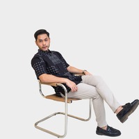 Kemeja Batik Modern Buatan Tangan Berkualitas Tinggi untuk Pria dari Purnama, Bahan Katun Batik Kasual dengan Pola Kamuflase untuk Musim Semi Indonesia.