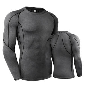Vêtements de sport pour hommes en gros personnalisés, t-shirt de compression à manches longues, t-shirt de sport pour l'entraînement au printemps et en hiver - Product Image 4