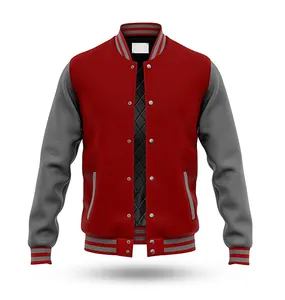 Attractive Amazing Looking USA Style Latest Design Top Trending Outerwear Leather Sleeve Jacket For Baseball Player