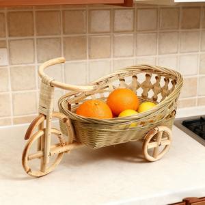Cesta de Bicicleta de Ratán Tejida a Mano, Organizador de Almacenamiento Decorativo, Mini Tamaño Natural, Decoración Rústica para el Hogar y el Jardín - Product Image 3