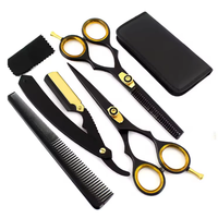 Kit de ciseaux amincissants de coiffeur de qualité supérieure ciseaux de coiffeur enduits de couleur avec peigne et épingle, kit complet de salon de coiffure