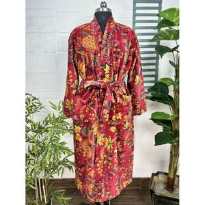 Robe de chambre unisexe de luxe en velours, élégante, Ikat Grn Malibu Blulich, Kimono reversable doublé de soie, pour automne-hiver - Product Image 3