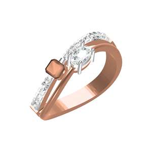 แหวนเพชรสำหรับงานแต่งงานประดับโรสโกลด์10K/14K/18K ได้รับการรับรองจาก Celavo - Product Image 1