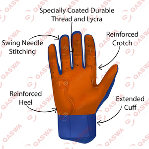 ถุงมือฝึกเบสบอลยาวสีฟ้ามาใหม่ถุงมือหนังวัว cowhide cabretta - Product Image 5