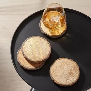 Mango Wood Tea Serving <b>Coasters</b> 5 Pcs Set Premium Wood <b>Coaster</b> <b>for</b> Tabletop Protection Round Wooden <b>Coaster</b> <b>for</b> <b>Drinks</b> - Product Image 4
