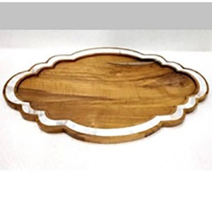 Bandeja de Servicio de Madera Acrílica con Incrustaciones de Nácar Personalizada, Diseño Elegante para Regalos, Bodas y Decoración del Hogar, Disponible al por Mayor - Product Image 1