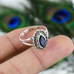 Best Design Classic Lolite Agate Cabochon Women's <b>Ring</b> Handmade 925 Sterling Silver Rhodium Prong Setting Trendy Wedding Fashion - Product Image 4
