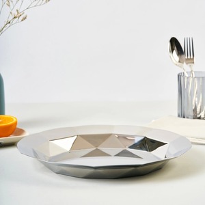 ถาดเสิร์ฟอาหารสแตนเลสสไตล์โมเดิร์นงานหัตถกรรมทำจากโลหะสำหรับงานเลี้ยงหรืองานแต่งงาน - Product Image 2