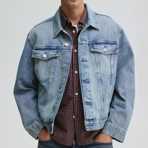 Chaquetas Vaqueras Vintage con Cierre de Botones, Abrigos con Dobladillo Ajustable, Cuello Camisero Informal, Ropa Exterior para Hombre - Product Image 3