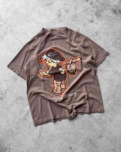 เสื้อยืดผ้าฝ้าย100% โอเวอร์ไซส์วินเทจพิมพ์โลโก้ได้ตามต้องการแห้งเร็วระบายอากาศได้เสื้อผ้าออกกำลังกายตัวยาวแบบถัก - Product Image 3