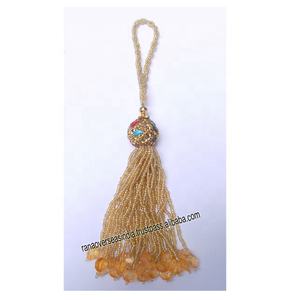 Elegant Polished Golden <b>Beads</b> Hanging Tassel Eco-Friendly Wall Hanging <b>Door</b> Charm for Festival Home & Office Decor - Product Image 1