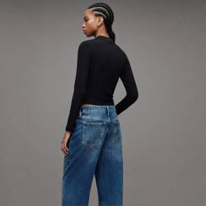 Pantalones vaqueros elásticos de cintura alta para mujer, vaqueros de pierna ancha, de talla grande, al mejor precio - Product Image 4