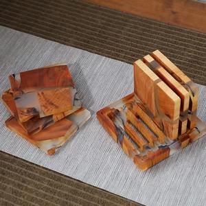 High Quality 6pcs <b>Set</b> of Square <b>Placemat</b> <b>and</b> <b>Coasters</b> Exclusive Sale From Indian Exporter Epoxy Resin <b>and</b> Wood Material - Product Image 6