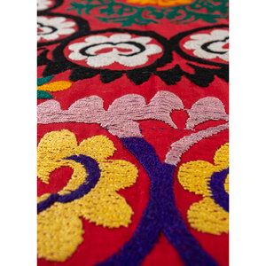 Tapis Jaipur en coton rouge et orange, motif abstrait américain, pour la décoration murale des occasions de mariage - Product Image 3