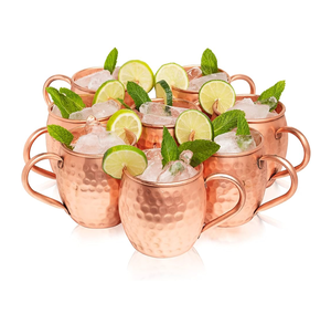 Taza de cobre Artesanía de diseño martillado personalizado con asa Taza de café de cobre de color oro rosa - Product Image 6