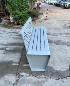 कस्टम डिजाइन आधुनिक स्टेनलेस स्टील आउटडोर पार्क बेंच के लिए टेबल थोक टिकाऊ शहरी फर्नीचर - Product Image 5