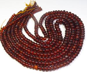 Magnifiques perles de grenat hessonite rouge naturel, forme ronde lisse, 5-8,5 mm, collier de 18 pouces, perles en vrac pour la fabrication de bijoux, pierres précieuses de haute qualité - Product Image 3