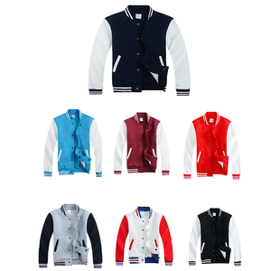 Veste d'université bleue coupe ample pour hommes veste Letterman en molleton de coton respirant chaud disponible - Product Image 2