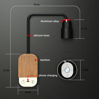 Lampe murale de lecture ECOJAS moderne à LED multifonctionnelle en acier inoxydable avec col de cygne, culot B22 et télécommande magnétique