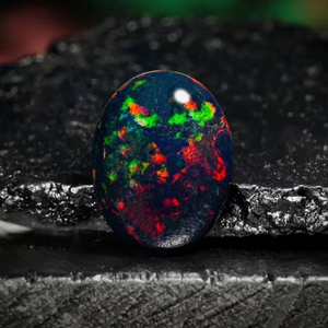2,39 quilates Natural etíope Welo ópalo de fuego AAA calidad cabujón de ópalo negro en forma ovalada para la fabricación de joyas piedras preciosas sueltas - Product Image 1