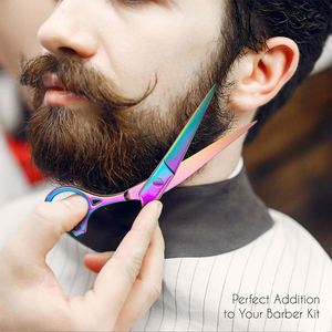 Tijeras de corte de pelo de peluquero de calidad superior con hoja afilada, tijeras de peluquería de belleza de acero y Metal con reposapiés - Product Image 6