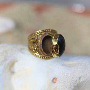 แหวนทองเหลืองพร้อมช่องลับรูปแมลงปีศาจ |   แหวนด้วงทองปรับขนาดได้ |   เครื่องประดับโอนิกซ์และมูนสโตน |   ของขวัญที่ไม่เหมือนใคร - Product Image 4