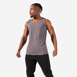 Vente en gros 100% coton Gym débardeurs pour hommes unisexe Fitness maillot de corps course gilet Singlet gilet grande taille Options pour - Product Image 1