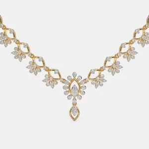 Collier de mariage en or massif 14K avec diamant Cadeau de fiançailles pour les anniversaires de femmes avec Moissanite comme pierre principale - Product Image 3