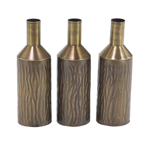 Vase à fleur décoratif en métal fini bronze fait à la main pour la maison Pot de fleur de table intérieur extérieur Styles variés - Product Image 1