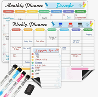 Autocollant de calendrier magnétique Planificateur hebdomadaire Bloc-notes pour réfrigérateur Décoration de réfrigérateur avec design personnalisé