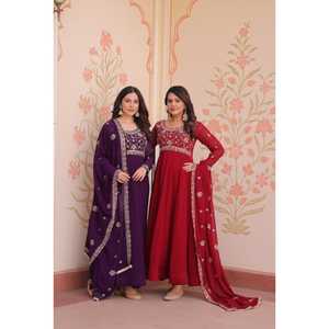 NUEVO VESTIDO DE DISEÑADOR CON DUPATTA BODA Y FIESTA FESTIVA VESTIDO TRABAJO PESADO CON MANGAS COMPLETAS - Product Image 1