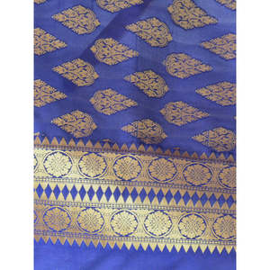 Banarasee Art Silk Dupatta avec motif goutte-Bleu profond - Product Image 3