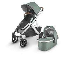 NOUVEAU UPPAbaby VISTASs V2 Poussette double pour bébé, modèle Emmett Green Melange, nouvelle sortie, cadre en plastique pliable - Product Image 3