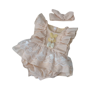 Combinaison pour bébé nouveau-né, style mode ODM/OEM, design superposé pour filles - Product Image 1