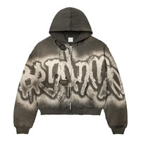 Sweat à capuche pour homme, effet vieilli, broderie perlée, point de chaînette, impression numérique, sérigraphie, 100% coton, personnalisable, écologique
