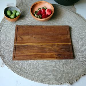 Tablas de cortar rectangulares de madera de acacia maciza ecológicas de lujo modernas, tablas de charcutería con ranura para jugo para carne aptas para alimentos - Product Image 1
