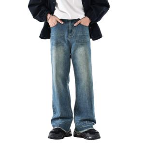Custom Clothing Manufacturer Acid Wash Heavyweight <b>Men</b> Customization Denim Pants Baggy <b>Flared</b> Street Wear <b>Jeans</b> Pants For <b>Men</b> - Product Image 1
