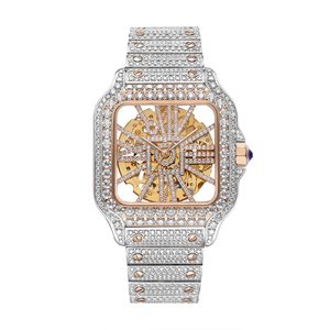 Reloj de Hip Hop con Movimiento de Cuarzo, Esfera de Cristal y Diamantes Moissanite con Claridad VVS, Diseñado para Elevar el Estilo Masculino - Product Image 1