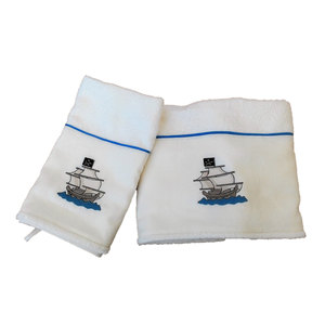 Ensemble de serviettes de bain en coton brodé à séchage rapide - Luxe 70x140cm Serviettes pour la maison et la salle de sport - Product Image 1