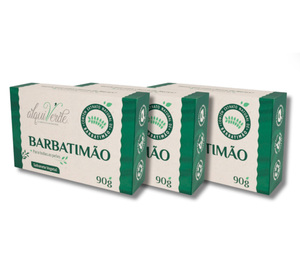 Kit de savons végétaux naturels Alquiverde Barbatimão (lot de 3) - Soins de la peau végétaliens et sans cruauté - Product Image 1