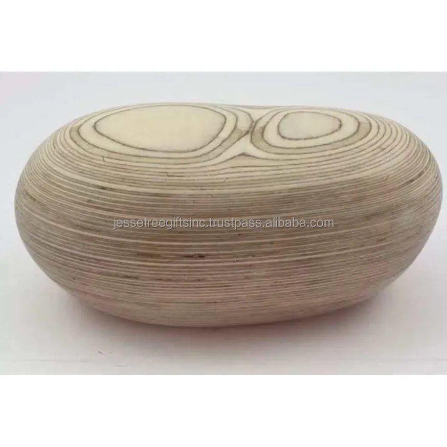 Urna de madera de cremación de guijarros, diseño único hecho A mano, con forma de guijarro, redonda, de abedul