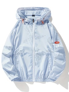 White Hooded Canvas Fabric <b>Waterproof</b> <b>Jacket</b> Unisex Casual <b>Winter</b> Windproof Zipper Closure Regular Length Loose Fit 100% - Product Image 5