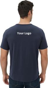 Nueva colección de camiseta de bambú ultrasuave para hombre, Camiseta básica informal de manga corta con dobladillo curvo ligero refrescante - Product Image 4