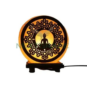 2023 Uitverkoop! Himalayan Zoutlamp 3d Mandala Patroon Groothandel Beste Kwaliteit Himalayan Roze Natuurlijk Zout 100% Puur Email Pinnen